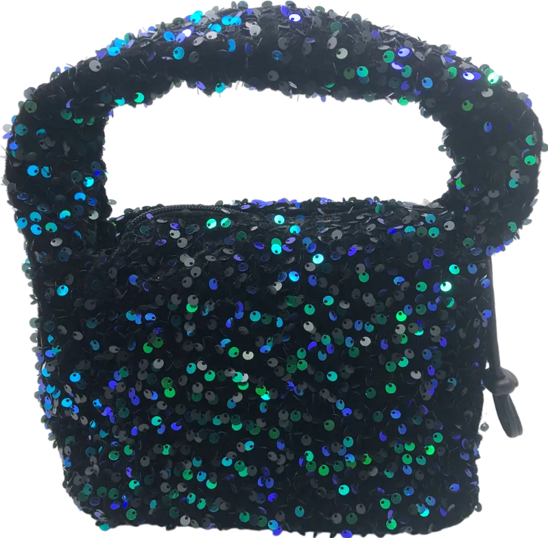 Nasty Gal Metallic Glitter Sequin Ruched Grab Bag One Size