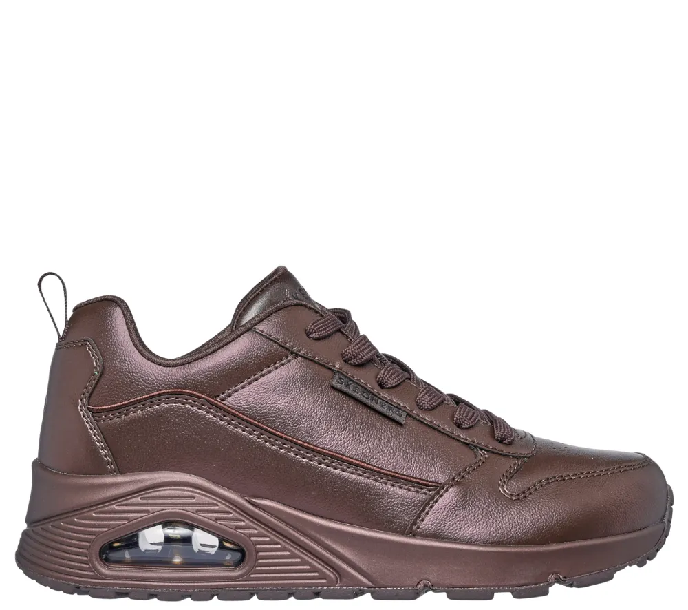 Pantofi sport, dama, SKECHERS UNO-GALACTIC GAL 177104-CHOC maro, piele ecologica