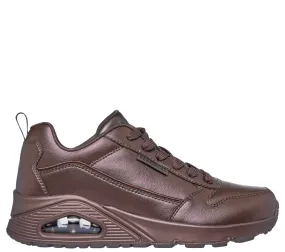 Pantofi sport, dama, SKECHERS UNO-GALACTIC GAL 177104-CHOC maro, piele ecologica