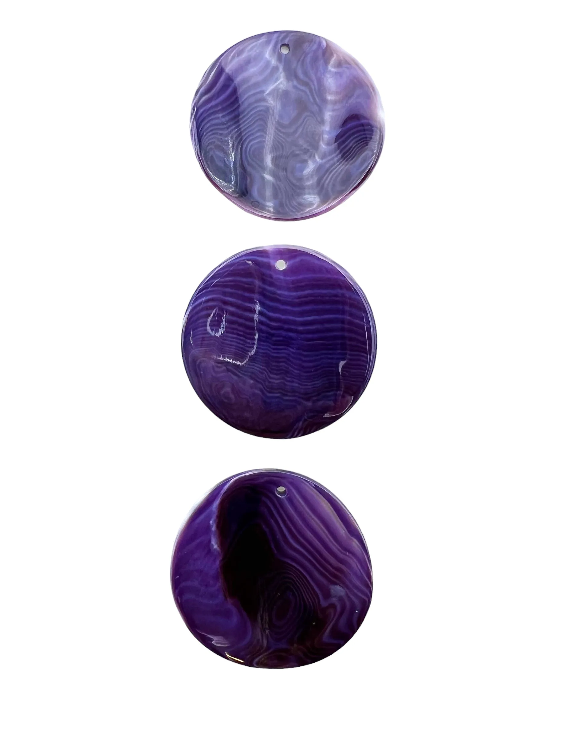 RARE Purple Wampum BIG Flat Round Focal Beads 45mm, (One Focal Bead)
