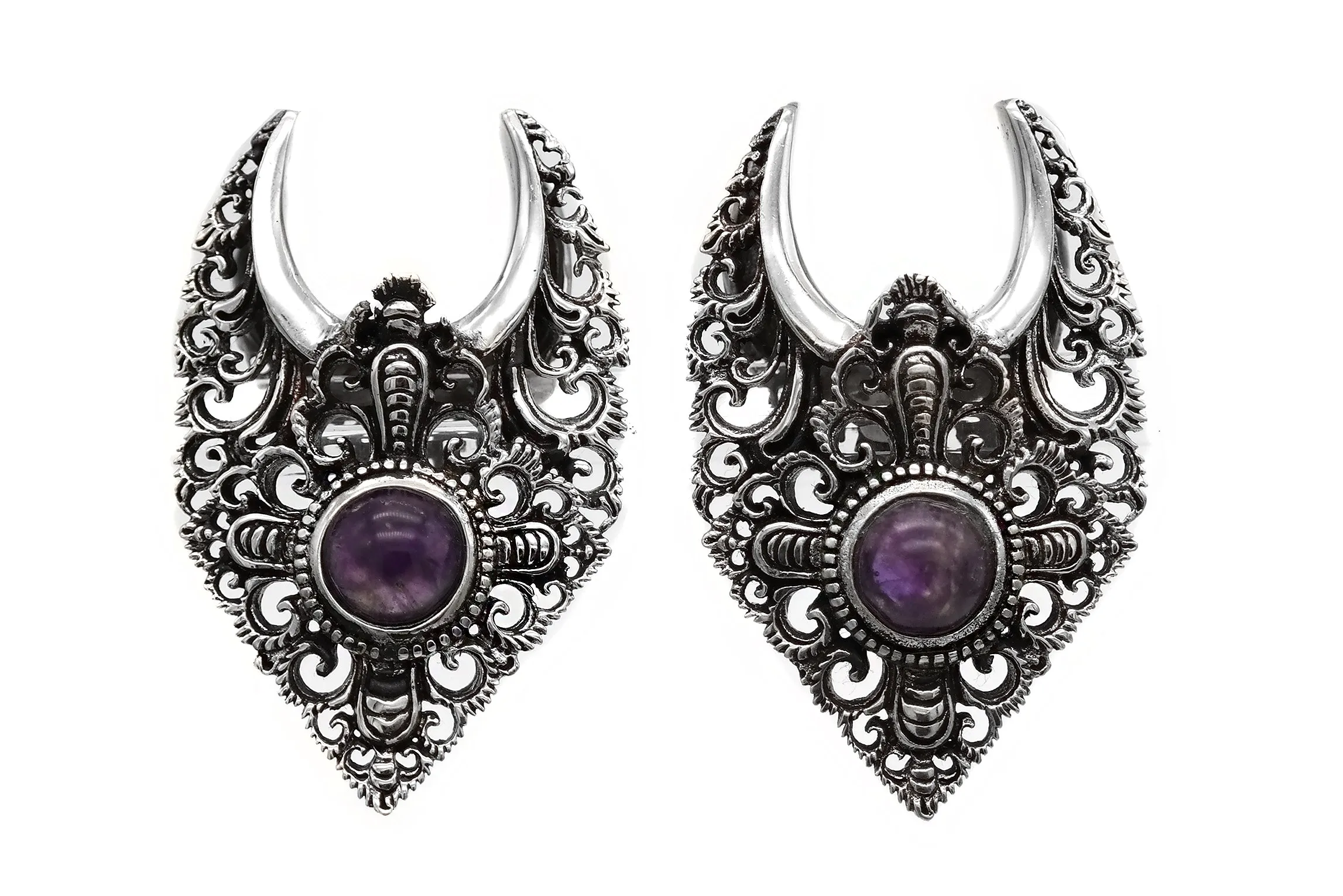 Silver Amethyst Saddle Weights