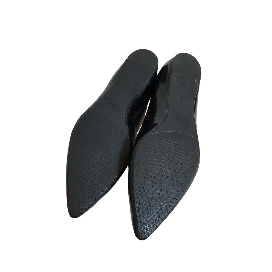 Stuart Weitzan Black Patent Leather Pointed Mary Jane Flats | Gently Used |