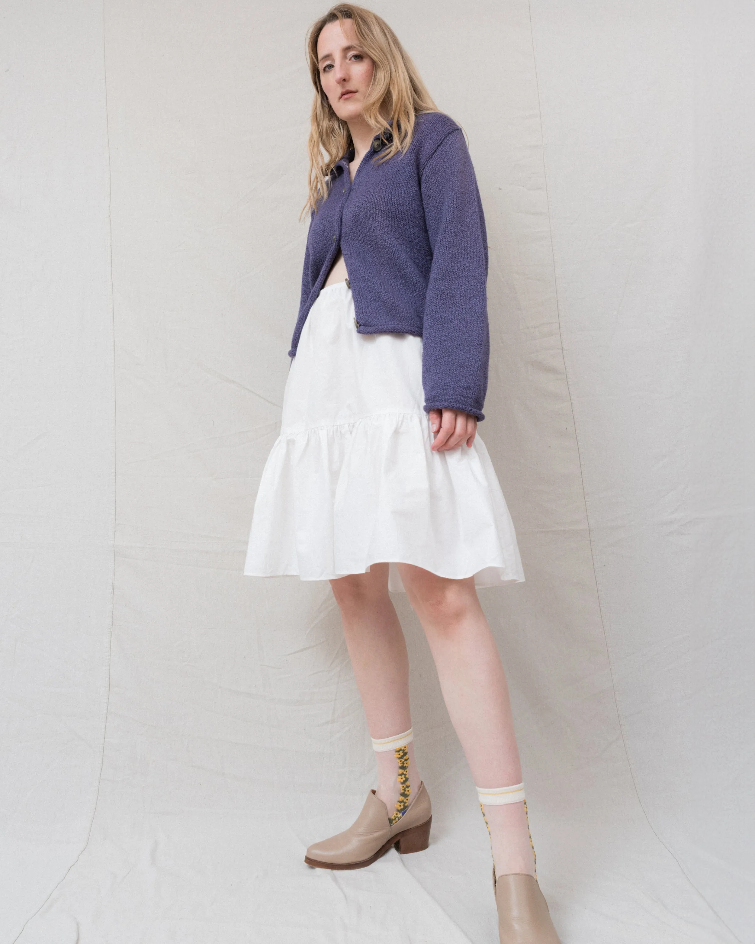 Vintage Lavender Knit Cardigan (S/M)