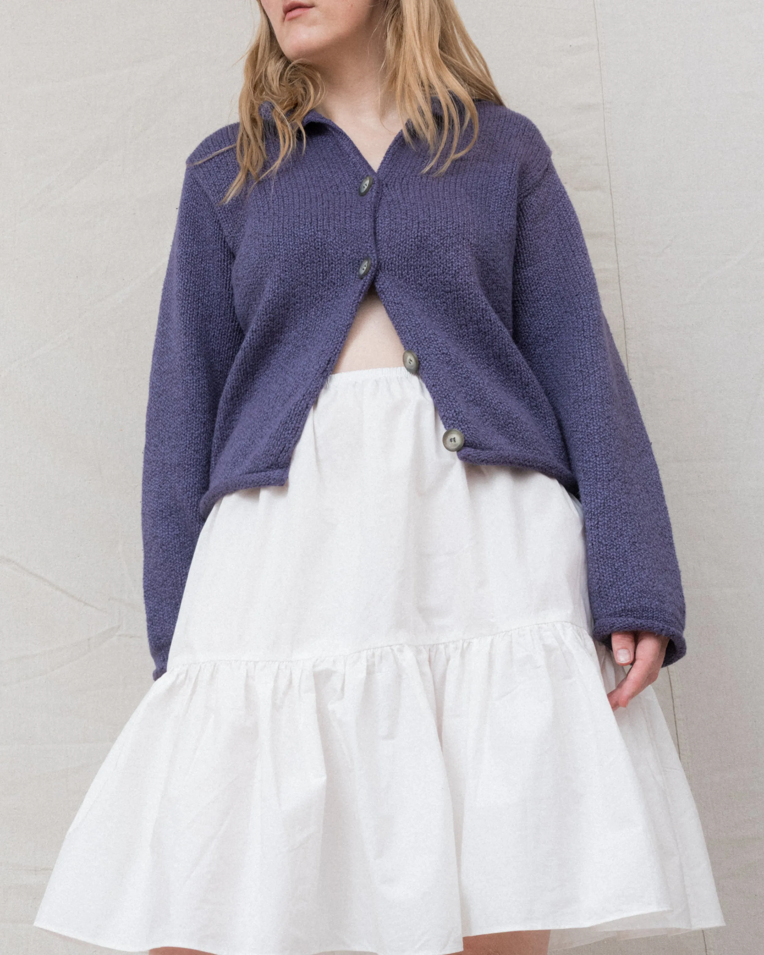 Vintage Lavender Knit Cardigan (S/M)