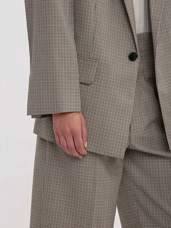 Waistband Detailed Tailored Short in Dogtooth Check